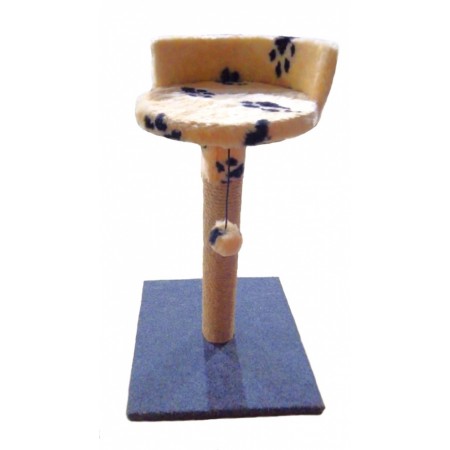 Когтеточка столбик с полкой и бортиком Чистый Котик, 35х35х57см (изделие 5)