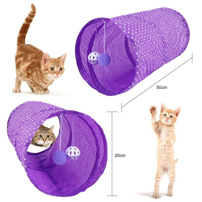 Купить Тоннель для кошек Чистый котик, фиолетовый, 50см, нетканое полотно Чистый котик в Калиниграде с доставкой (фото)