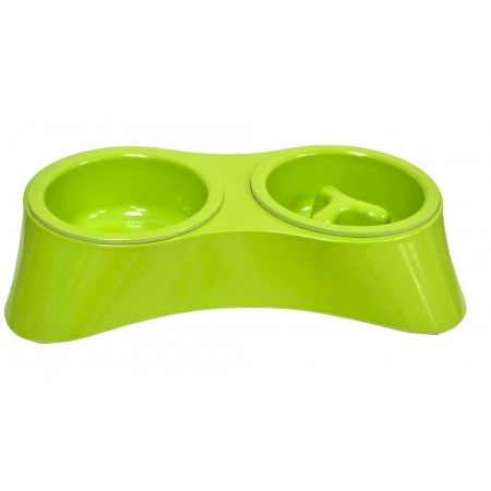 Чистый Котик Миска приподнятая, двойная, для животных, с пластиковыми мисками, 29 х 18 х 7 см