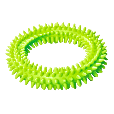 Игрушка для собак кольцо с шипами Чистый Котик, зеленый, 11,5см