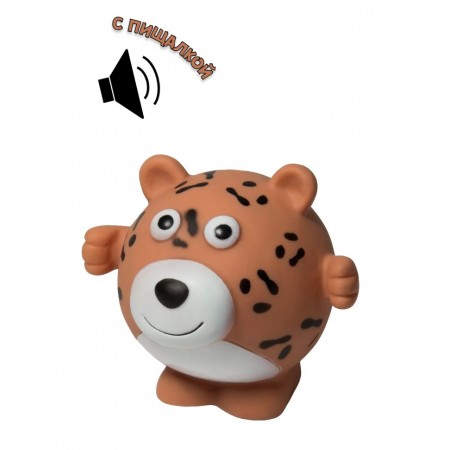 Игрушка для домашних животных тигр Чистый котик, винил, 9х10,5см