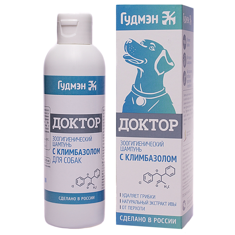 Купить Шампунь "Доктор" с климбазолом для собак, 200 мл ГудМэн в Калиниграде с доставкой (фото)