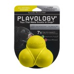 Купить Playology хрустящий жевательный тройной мяч SQUEAKY BOUNCE BALL с пищалкой и с ароматом курицы, желтый Playology в Калиниграде с доставкой (фото 1)