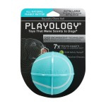 Купить Playology хрустящий жевательный мяч SQUEAKY CHEW BALL 8 см с пищалкой и с ароматом арахиса, голубой Playology в Калиниграде с доставкой (фото 1)