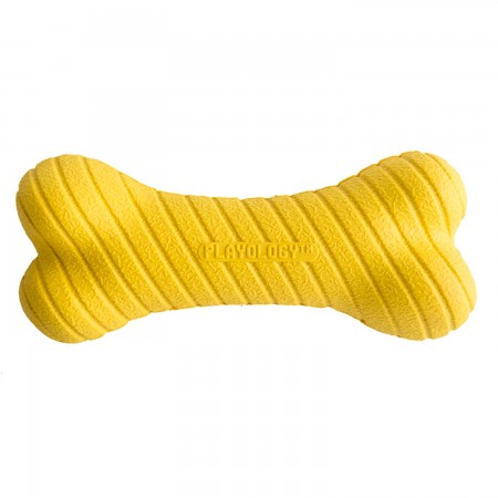 Playology двухслойная жевательная косточка DUAL LAYER BONE с ароматом курицы, средняя, желтый