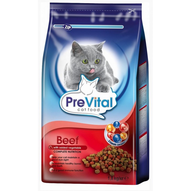 PreVital корм для кошек с говядиной и овощами 400 гр
