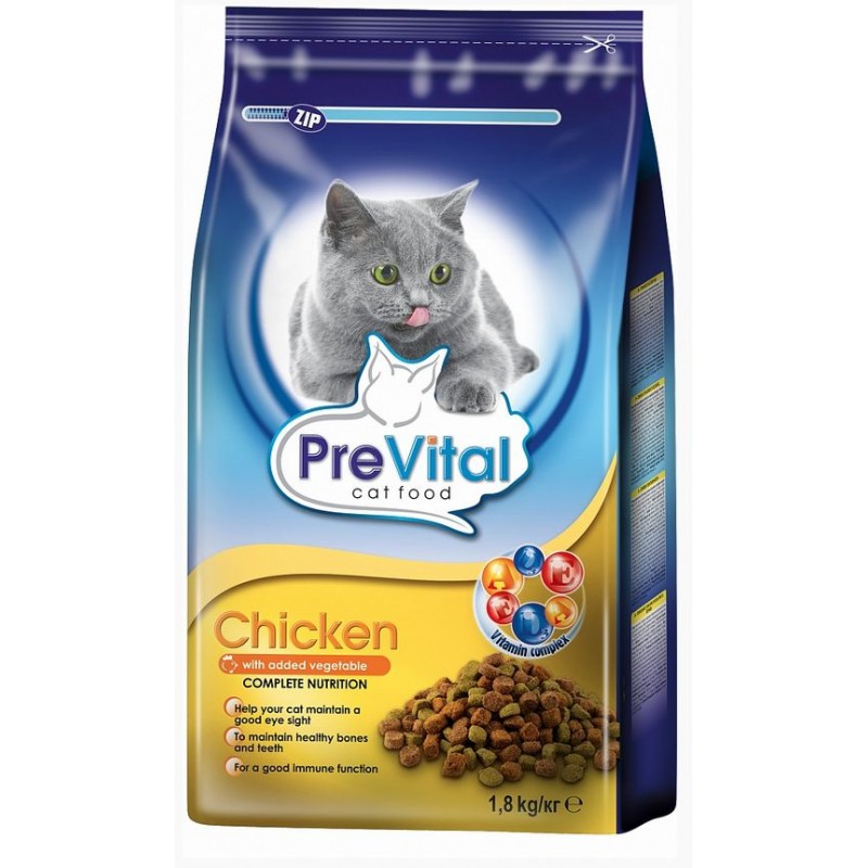 PreVital корм для кошек курица с овощами 400 гр