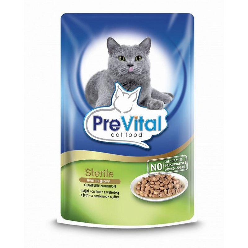 PreVital консервы для стерилизованных кошек в соусе с печенью 100 гр