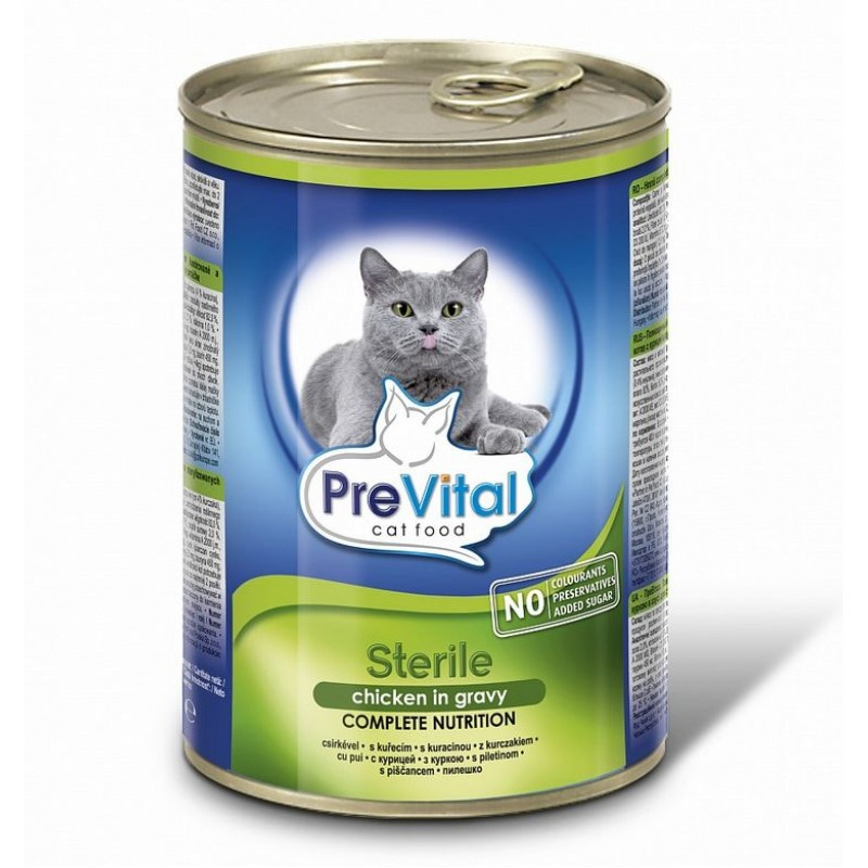 PreVital консервы для стерилизованных кошек в соусе с птицей 415 гр