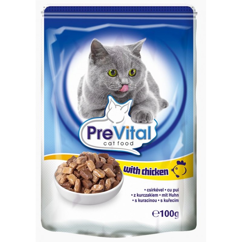 PreVital консервы для кошек в желе с курицей 100 гр