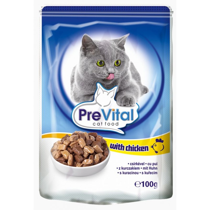 PreVital консервы для кошек в соусе с курицей 100 гр