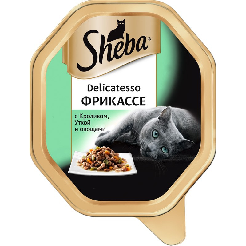 Sheba Delicatesso консервы для кошек, фрикассе с кроликом, уткой и овощами