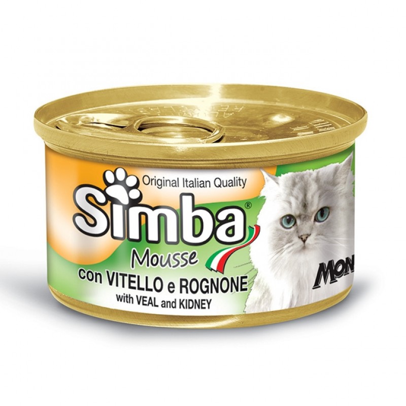 Влажный корм (консервы) Monge Simba Cat Mousse мусс для кошек телятина/почки 85 гр