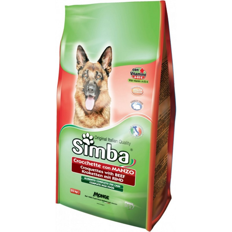 Сухой корм Monge Simba Dog для собак крокеты (сухарики) с говядиной 10 кг