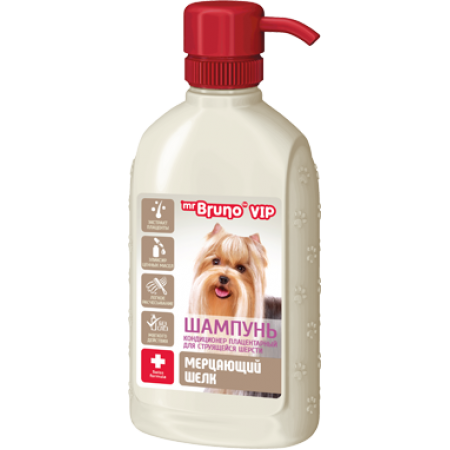 Шампунь-кондиционер Mr.Bruno плацентарный "Мерцающий шелк" для собак, 200 мл