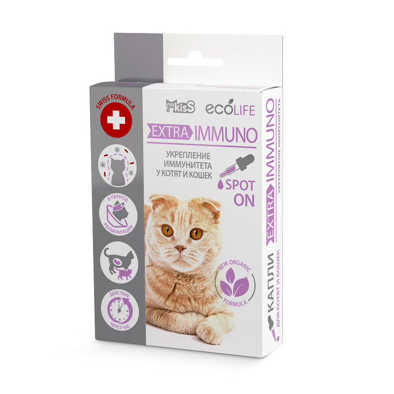 Купить Капли для укрепления иммунитета Ms.Kiss Extra Immuno для котят и кошек, 10 мл Ms.Kiss в Калиниграде с доставкой (фото)