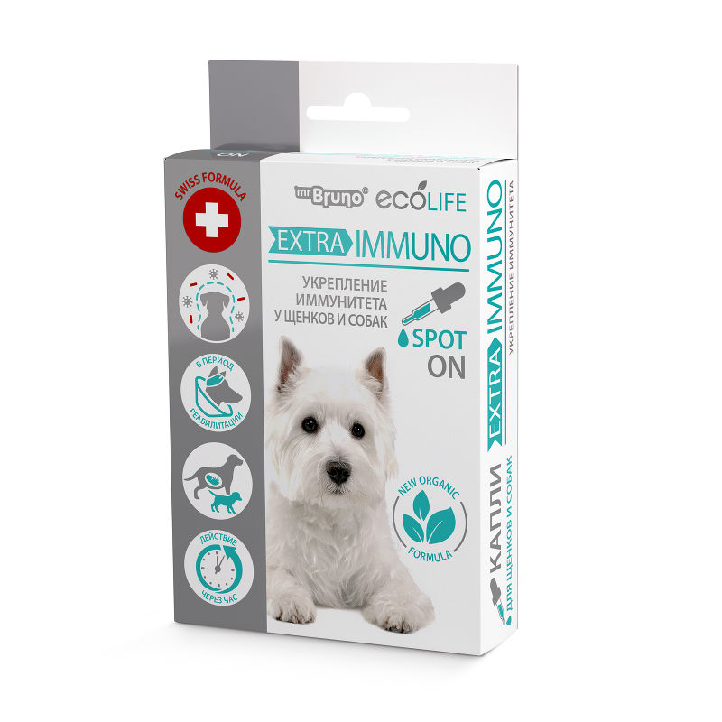 Купить Капли для усиления естественного иммуннитета Mr.Bruno Extra Immuno у щенков и собак, 10 мл Mr.Bruno в Калиниграде с доставкой (фото)