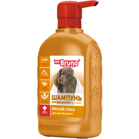 Шампунь-кондиционер Mr.Bruno "Мягкий плюш" для собак с мягкой шерстью, 350 мл