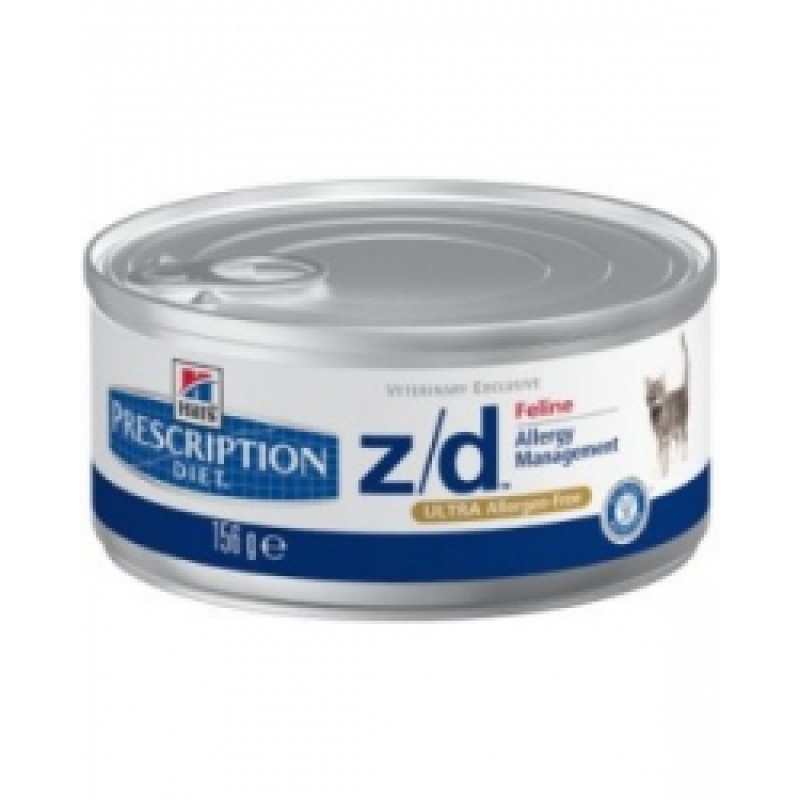 HILLS z/d Влажный лечебный корм для кошек при пищевой аллергии 156 гр
