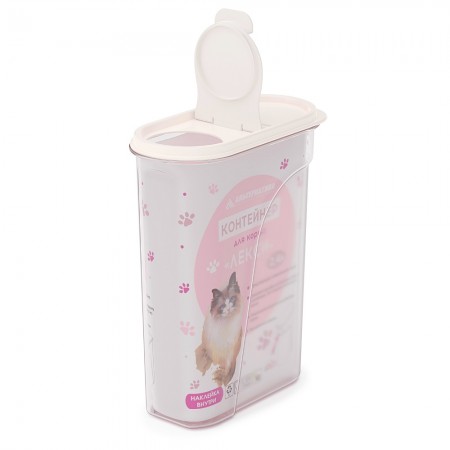 Контейнер для корма домашних животных Чистый Котик Лекси, 19х9,5х25см, 2,4л