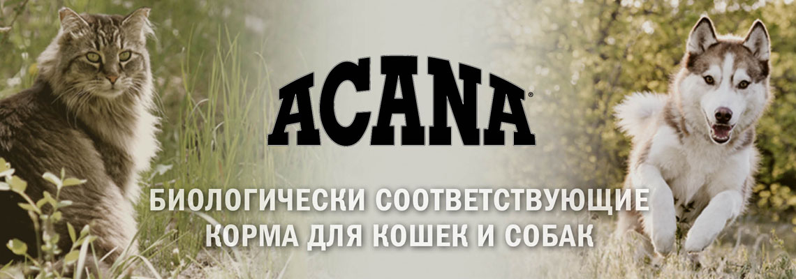 сухие корма Acana для кошек и собак