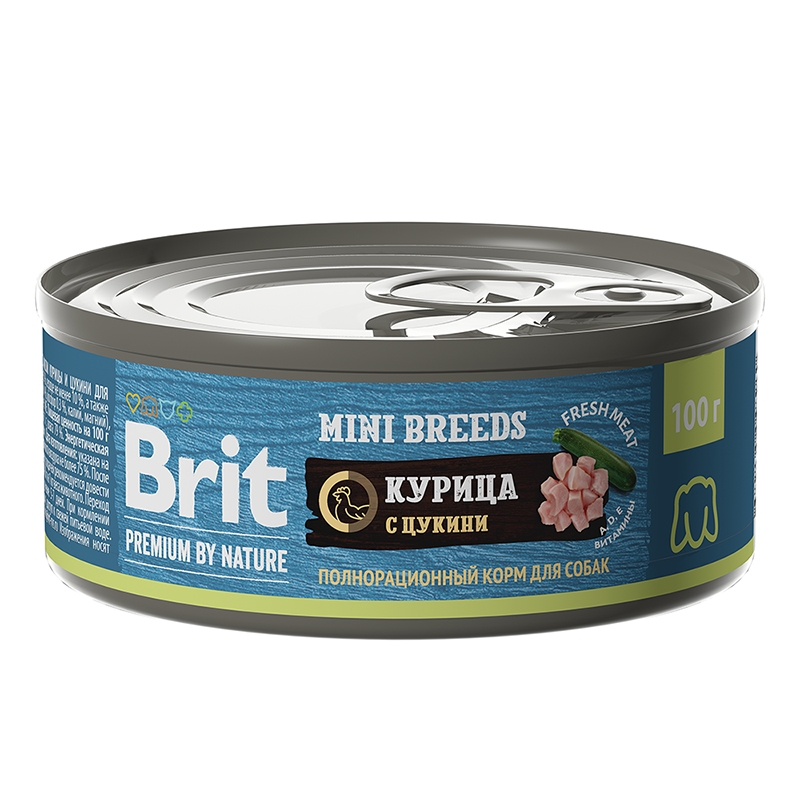 Brit Premium Dog Курица и цукини для взрослых собак мелких пород