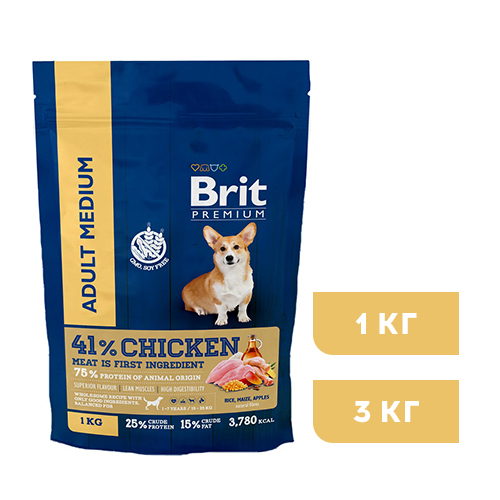 Brit Premium Dog ADULT MEDIUM. Для взрослых собак средних пород
