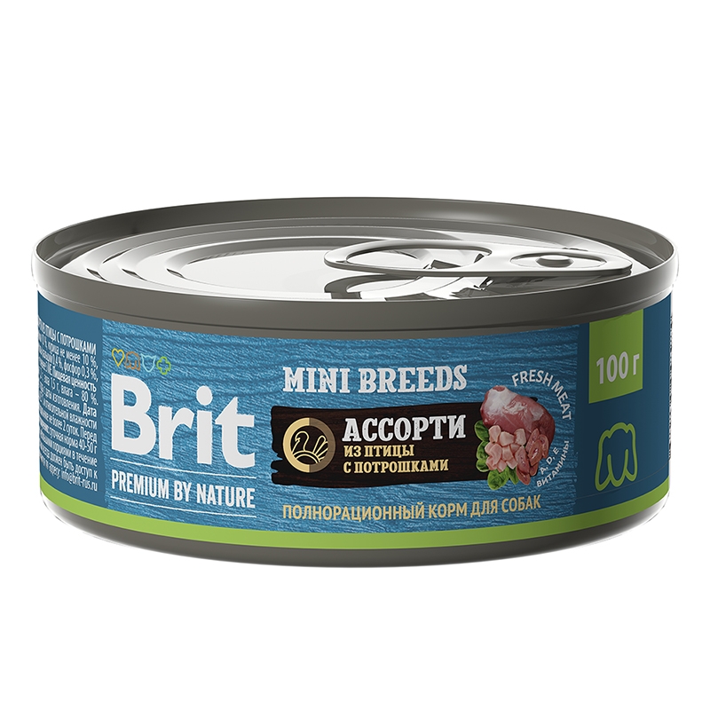 Brit Premium Dog Ассорти из птицы с потрошками для взрослых собак мелких пород