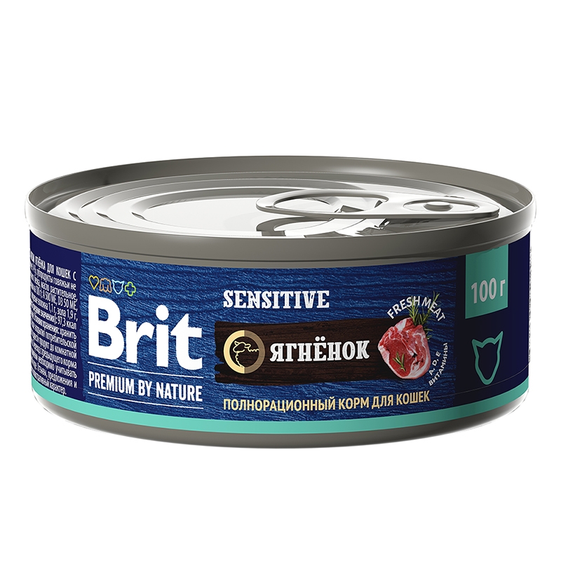 Консервы Brit Premium Ягненок для кошек с чувствительным пищеварением