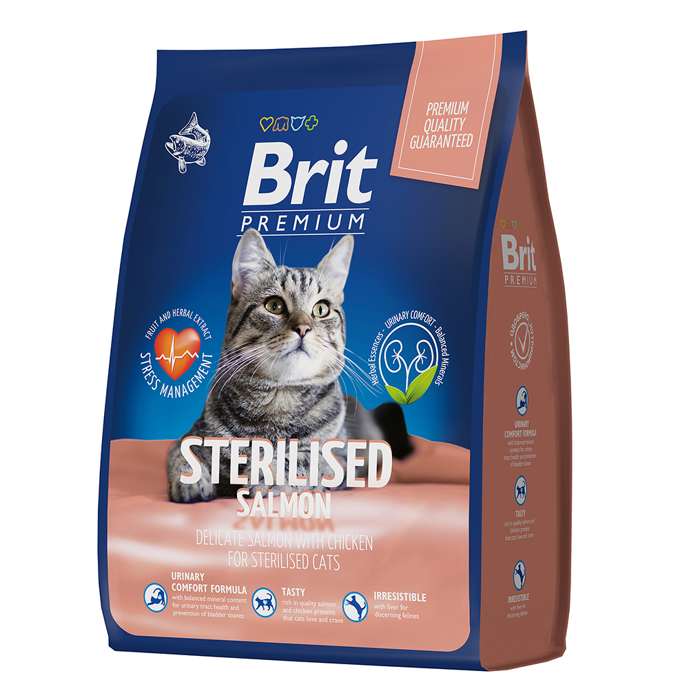 Brit Premium Cat Sterilized Salmon & Chicken с лососем и курицей для стерилизованных кошек