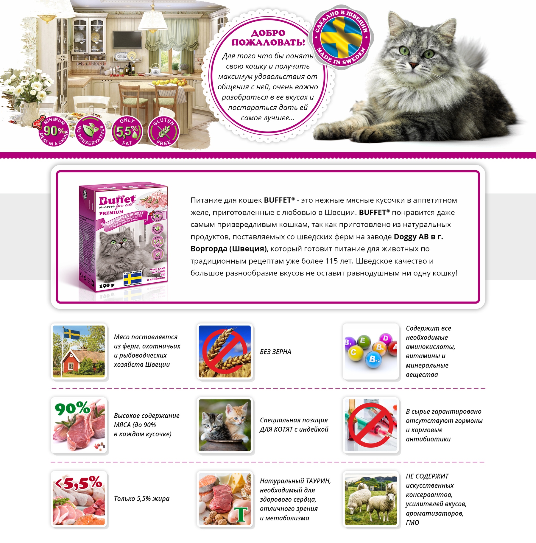 купить Корма для кошек Buffet с бесплатной доставкой в Калининграде